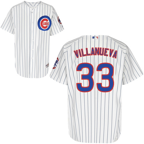 Carlos Villanueva #33 MLB Jersey-Chicago Cubs Men's Authentic Home White Cool Base Baseball Jersey
